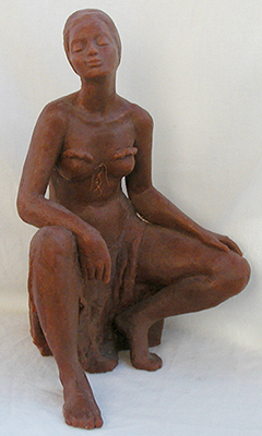 Sculpture of a seated woman